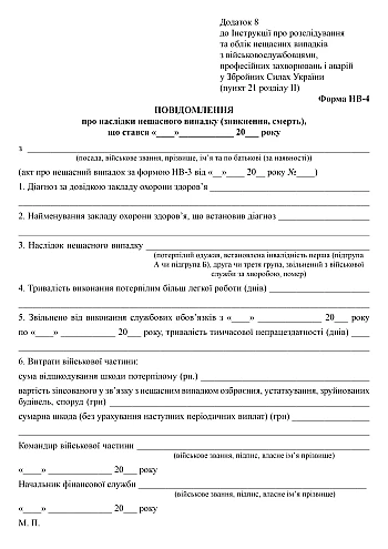 Notification of the consequences of an accident (disappearance, death) | PrintTo: Повідомленя про наслідки нещасного випадку (зникнення, смерть) на Printto.ua