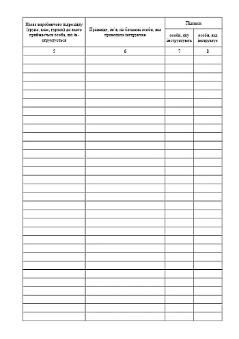 Registration log for introductory briefing on technogenic safety issues | PrintTo: Журнал регистрации вводного инструктажа по вопросам техногенной безопасности на Printto.ua