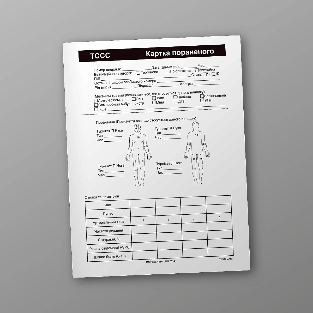 TCCC injured medical card | PrintTo: