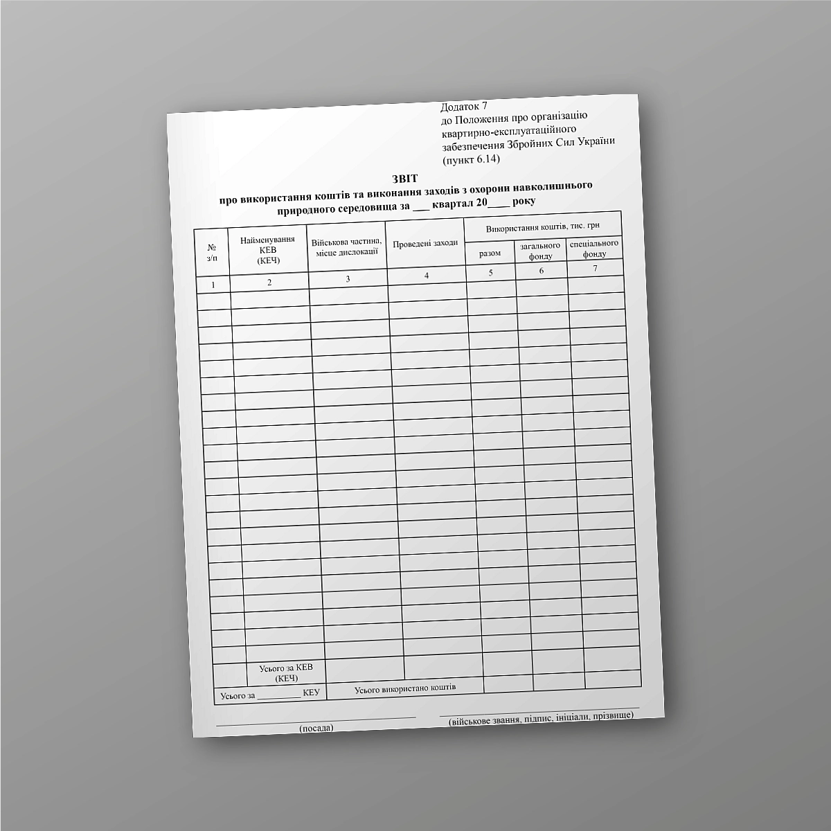 Report on the use of funds and implementation of environmental protection measures | PrintTo: