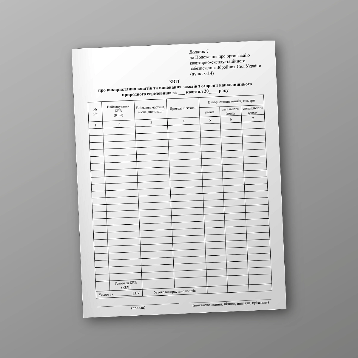 Report on the use of funds and implementation of environmental protection measures | PrintTo: